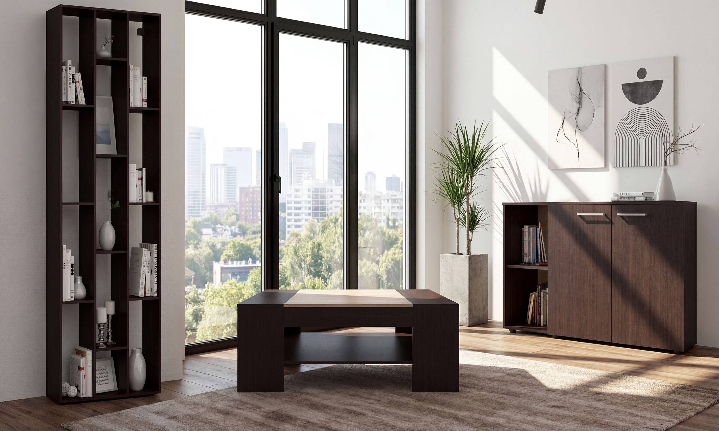 Комплект для гостиной Верон L, венге + дуб сонома  1